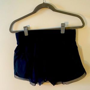 Black running shorts with mesh detail